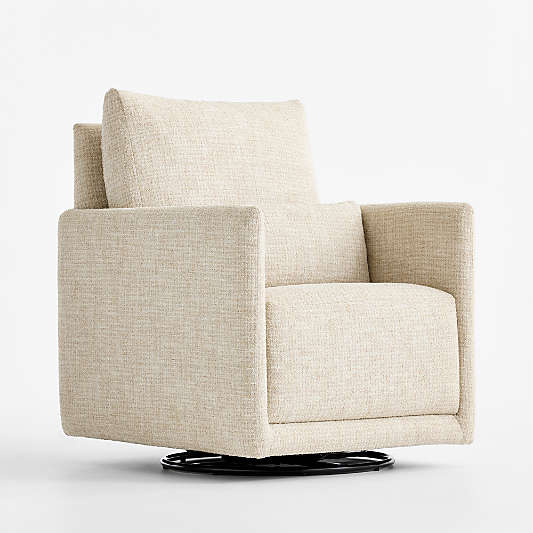Bowie Oatmeal Plaid Swivel Glider Nursery Chair
