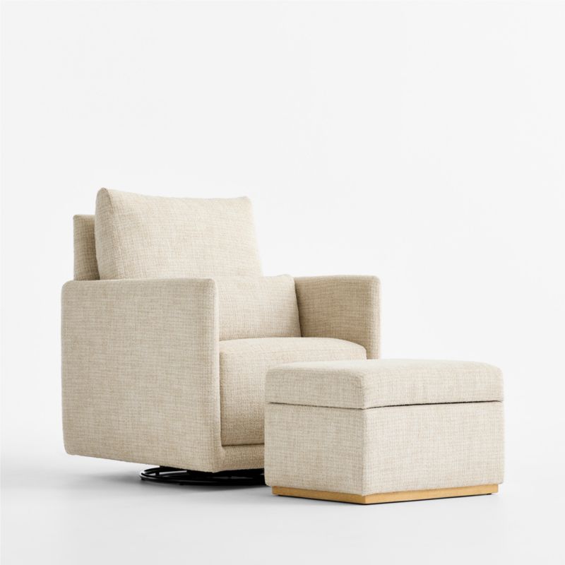 Bowie Oatmeal Plaid Swivel Glider Nursery Chair - image 6 of 7