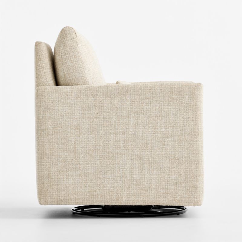 Bowie Oatmeal Plaid Swivel Glider Nursery Chair - image 3 of 7