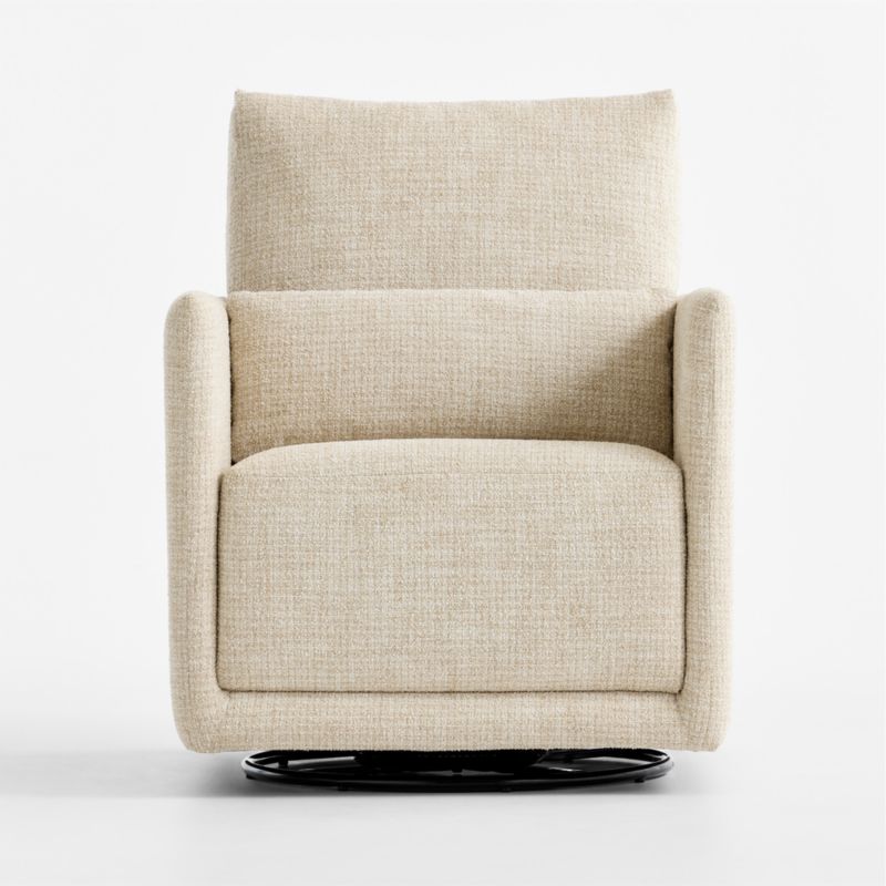 Bowie Oatmeal Plaid Swivel Glider Nursery Chair - image 2 of 7
