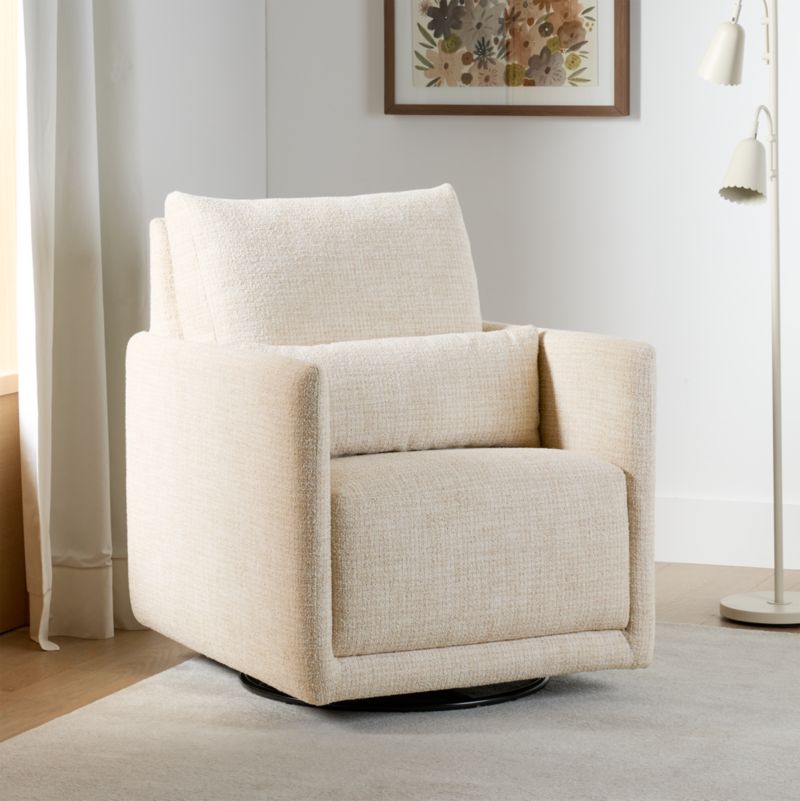 Bowie Oatmeal Swivel Glider Nursery Chair - image 1 of 7
