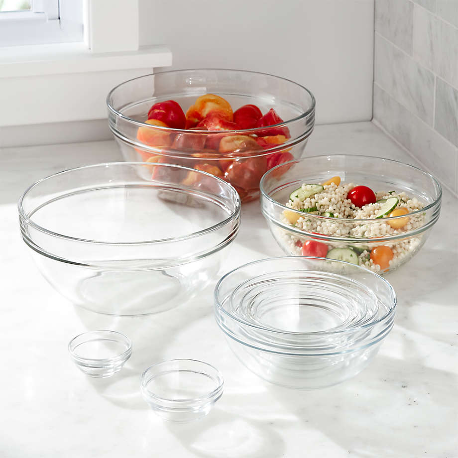 Behandeling Moreel Pigment Glass Nesting Bowl 10-Piece Set + Reviews | Crate & Barrel