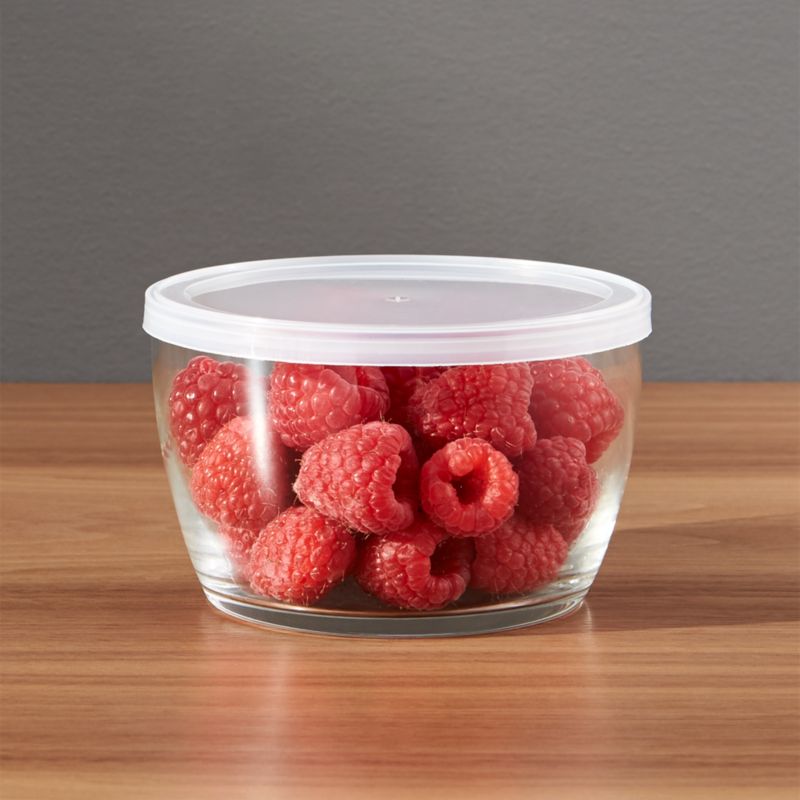 Clear Glass Bowl with Lid Set of 12 | Crate & Barrel