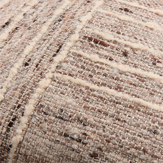 Bozeman Wool Blend 24"x16" Beige Throw Pillow with Down-Alternative Insert