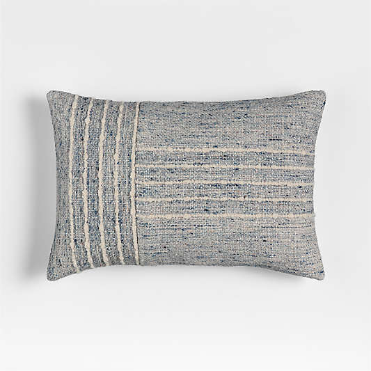 Bozeman Wool Blend 24"x16" Deep Indigo Throw Pillow Cover