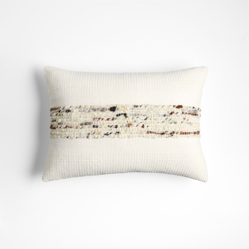 Bozeman Wool Blend 22"x15" Arctic Ivory Throw Pillow with Feather Insert - image 0 of 6