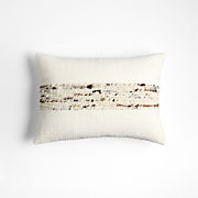 Bozeman Wool Blend 22"x15" Arctic Ivory Throw Pillow with Feather Insert