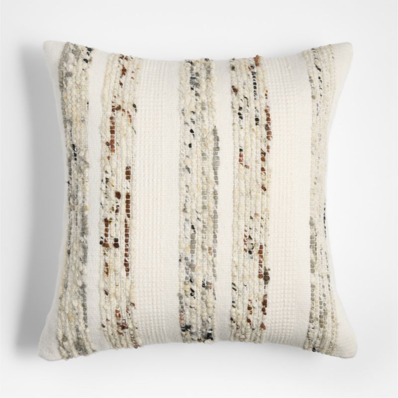 Bozeman Wool Blend 23"x23" Arctic Ivory Throw Pillow Cover - image 0 of 10