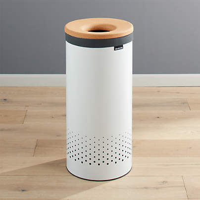 Brabantia White 9.2-Gallon Laundry Bin with Cork Lid