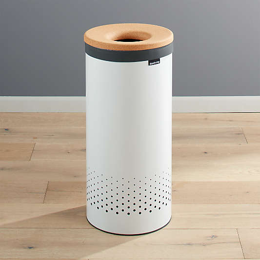 Brabantia White 9.2-Gallon Laundry Bin with Cork Lid