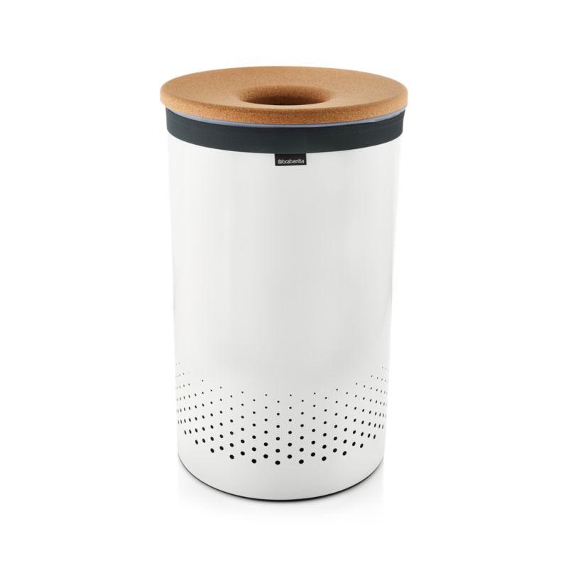 Brabantia 16-Gallon White Laundry Bin with Cork Lid - image 1 of 2