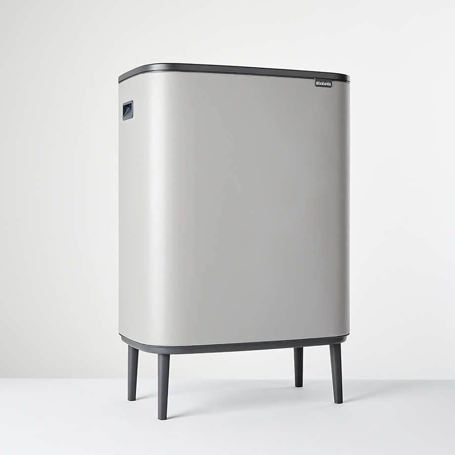 Bezet Vleien stijl Brabantia Mineral Concrete Grey Dual Compartment Bo Touch Bin Hi + Reviews  | Crate & Barrel