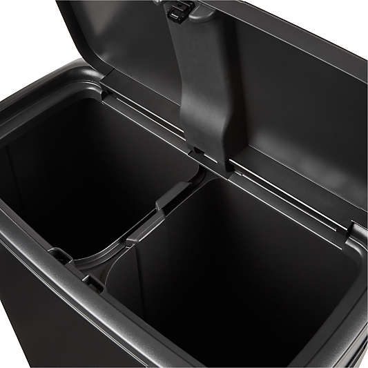 Brabantia Bo Hi Touch Top Dual Compartment Trash Can, Matte Black 2 x 8 Gallon