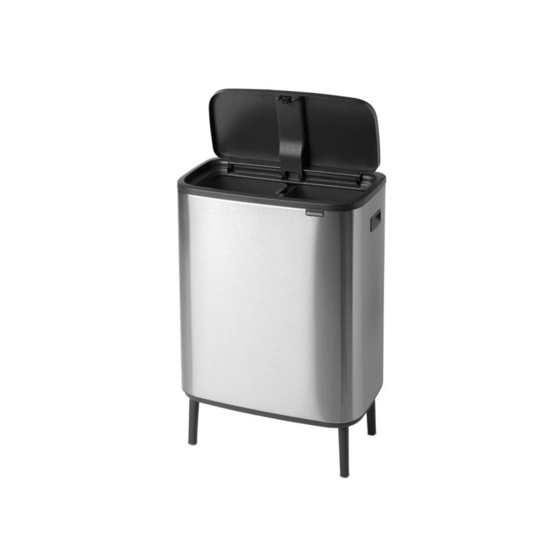 Brabantia Bo Hi Touch Top Dual Compartment Trash Can, Matte Steel Fingerprint Proof , 2 x 8 Gallon - image 9 of 12