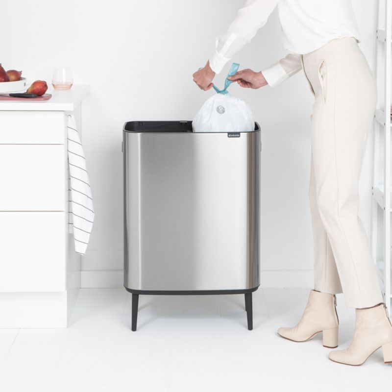 Brabantia Bo Hi Touch Top Dual Compartment Trash Can, Matte Steel Fingerprint Proof , 2 x 8 Gallon - image 5 of 12