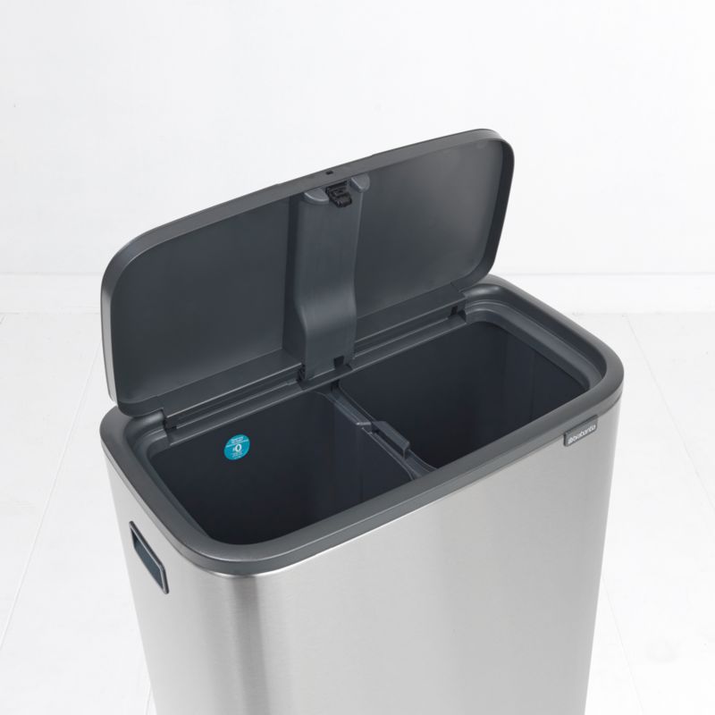 Brabantia Bo Hi Touch Top Dual Compartment Trash Can, Matte Steel Fingerprint Proof , 2 x 8 Gallon - image 7 of 12