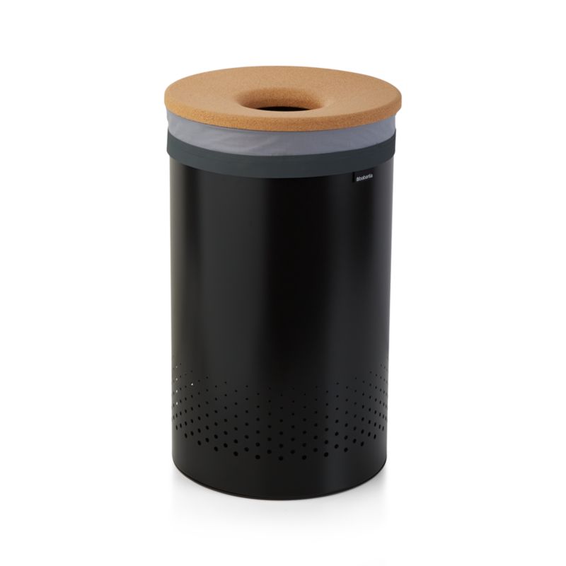 Brabantia 16-Gallon Black Laundry Bin with Cork Lid - image 1 of 2