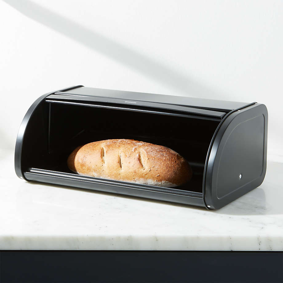 Brabantia Matte Black Roll Top Bread Box + Reviews Crate & Barrel