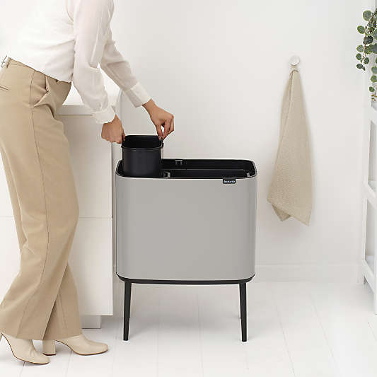 Brabantia Soft Gray Bo Touch Dual Recycling Bin