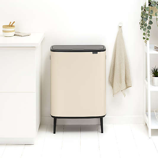 Brabantia Bo Touch Top Hi Trash Can, 16 Gallon (60 liter) Soft Beige