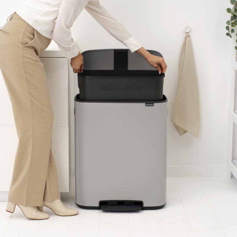 Brabantia Soft Gray Bo Step On Trash Can, 16 Gallon (60 Liter) - image 1 of 4