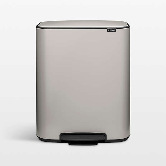Brabantia Soft Gray Bo Step On Trash Can, 16 Gallon (60 Liter)