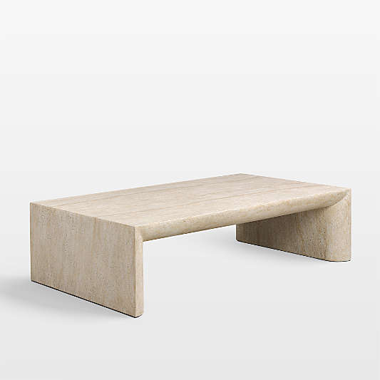 Orla Faux Travertine 60" Rectangular Coffee Table