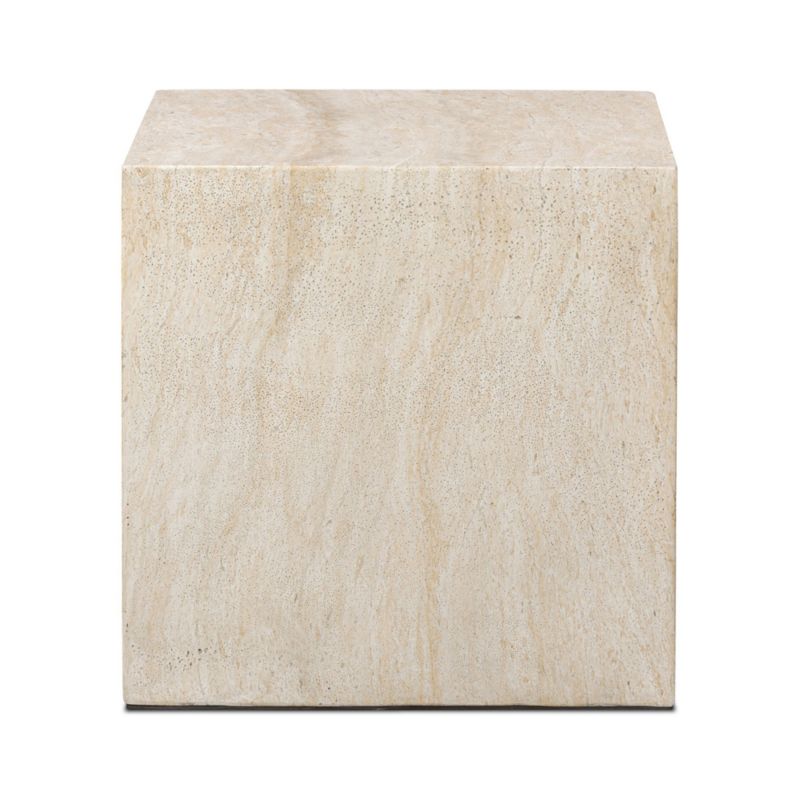 Orla Faux Travertine 20" Square End Table - image 3 of 7