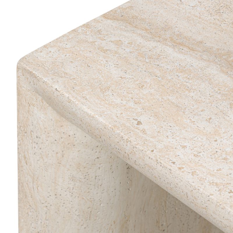 Orla Faux Travertine 20" Square End Table - image 5 of 7