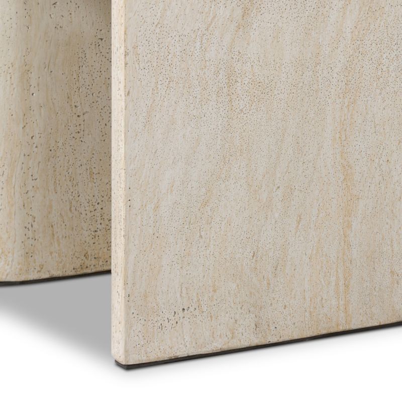Orla Faux Travertine 20" Square End Table - image 6 of 7