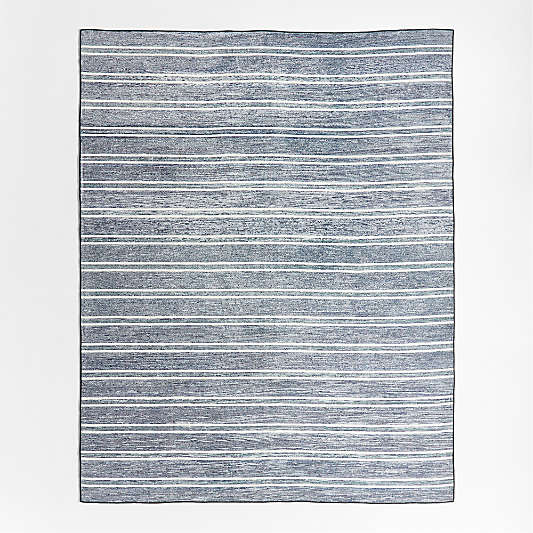 Brady Navy Blue Washable Area Rug 6'x9'
