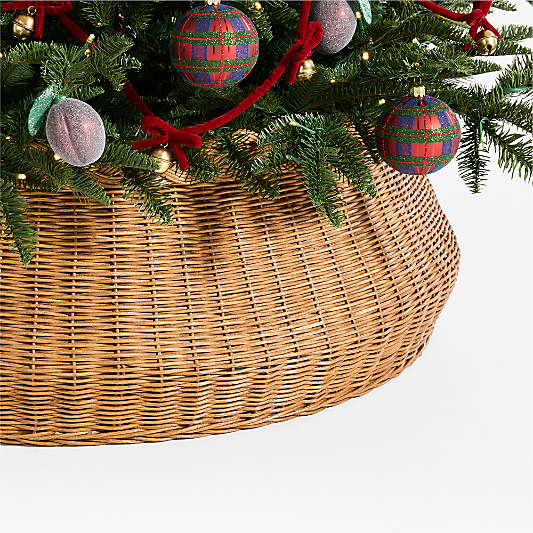 Braided Light Fiber Wicker Christmas Tree Collar 31"