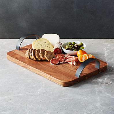 View Brantley Serving Board with Leather Handles details