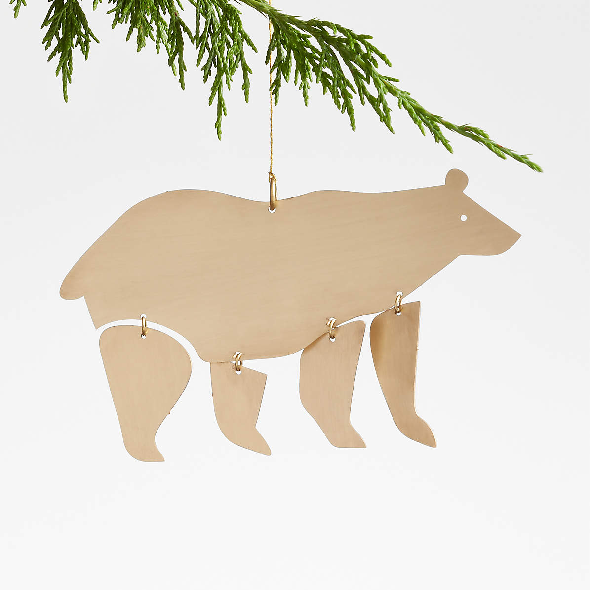 Bear Family Personalized Whitewash Wood Ornament