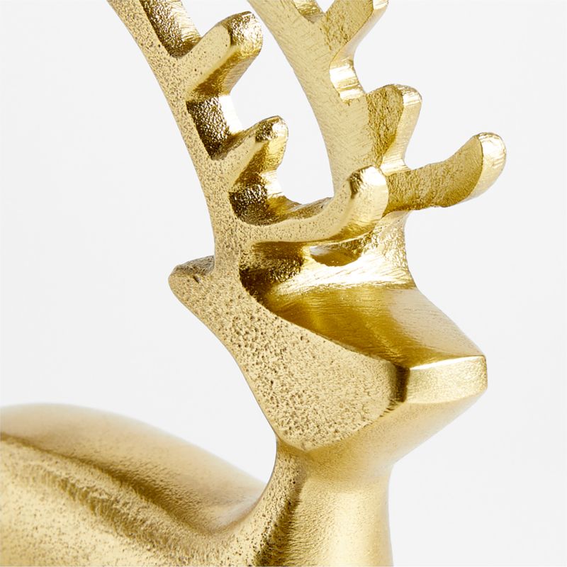 Brass Finish Holiday Reindeer Decoration 10.5" - image 7 of 12