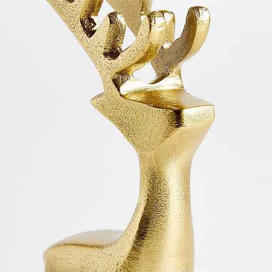 Brass Finish Holiday Reindeer Decorations