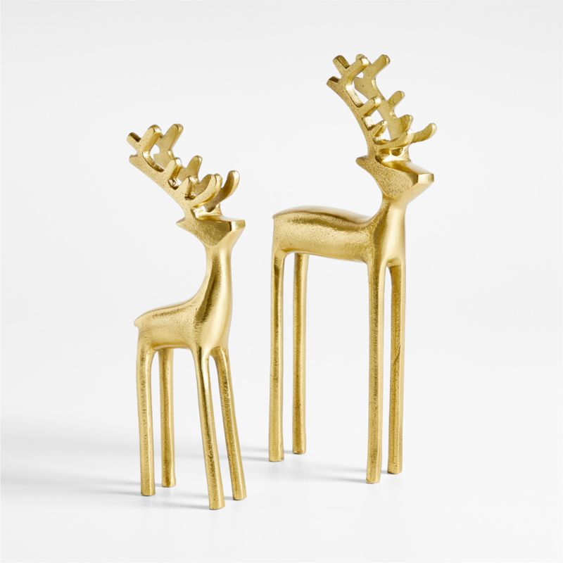 Brass Finish Holiday Reindeer Decoration 10.5" - image 2 of 12