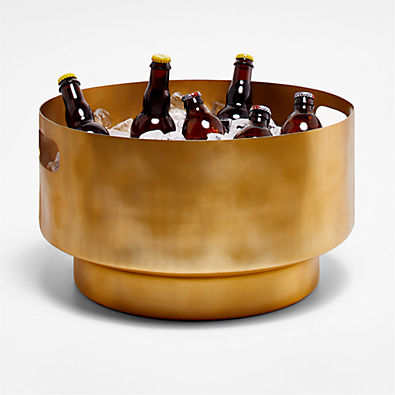 View Brass Sculpted Beverage Tub details