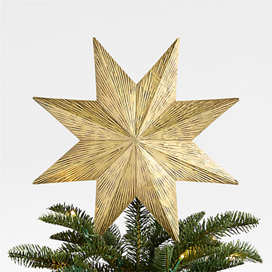 View Brass Hammered Metal Christmas Tree Topper details