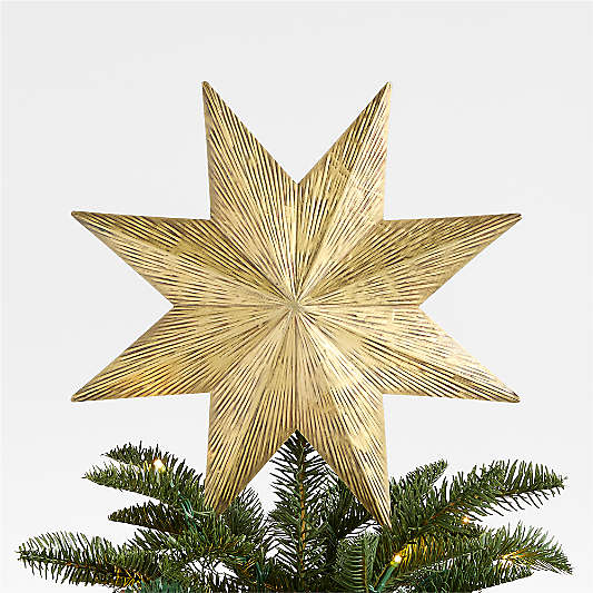 Brass Hammered Metal Christmas Tree Topper