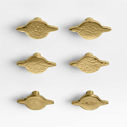 Brass Saturn Knobs, Set of 6