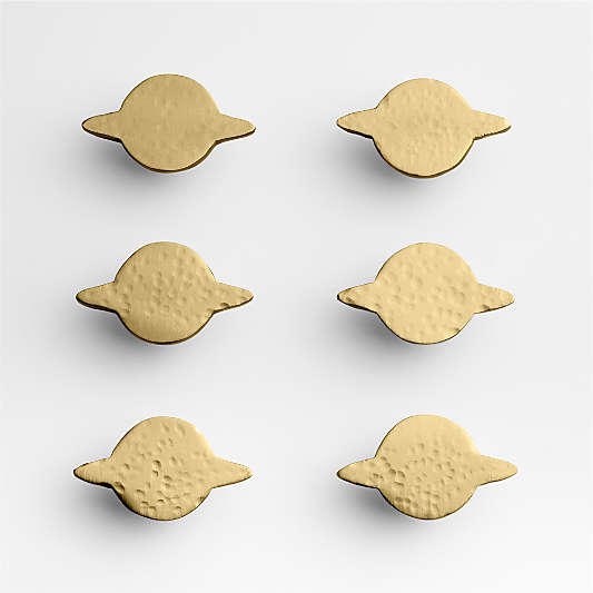 Brass Saturn Knobs, Set of 6