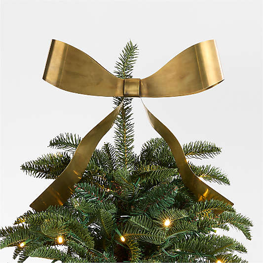 Brass Metal Bow Dual Christmas Tree Topper & Wreath Clip
