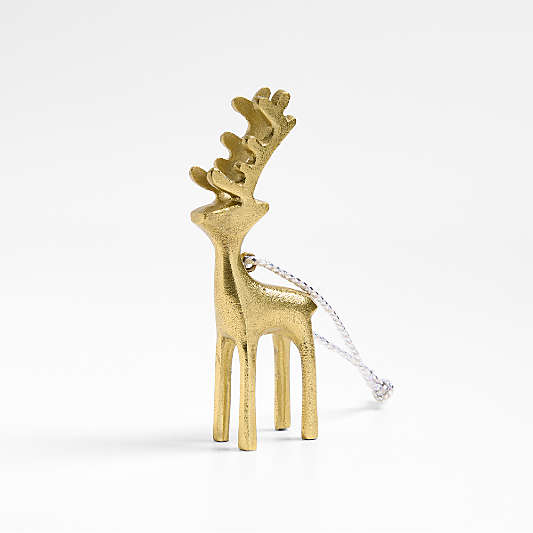 Brass Reindeer Christmas Ornament