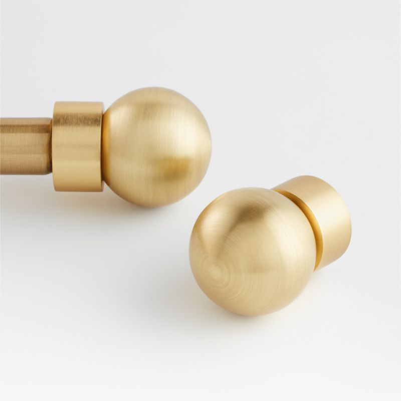 Small Brass Round Curtain End Cap Finials, Set of 2 - image 0 of 1