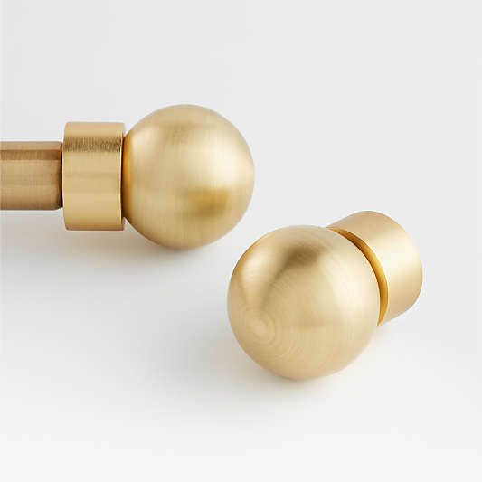 Small Brass Round Curtain End Cap Finials, Set of 2