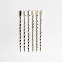 Brass Twisted Martini Picks, Set of 6 | Crate & Barrel