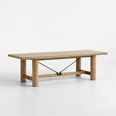 Breckenridge 100"-126" Weathered Rustic Oak Wood Extendable Dining Table