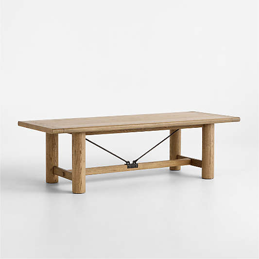 Breckenridge 100"-126" Weathered Rustic Oak Wood Extendable Dining Table