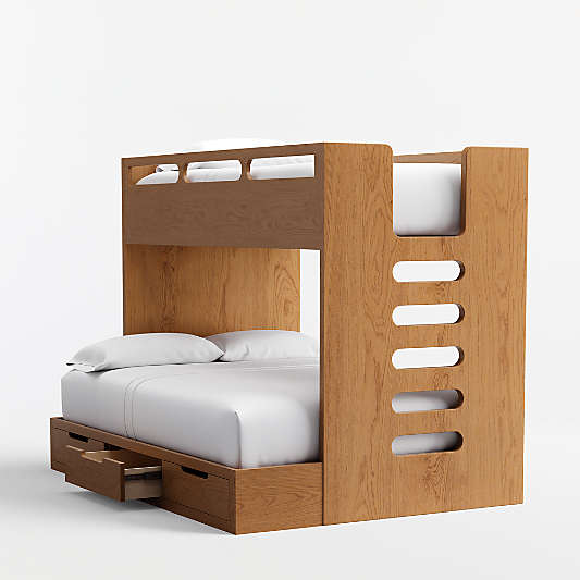 Bridgeman Hazelnut Wood Twin Over Full Kids Bunk Bed